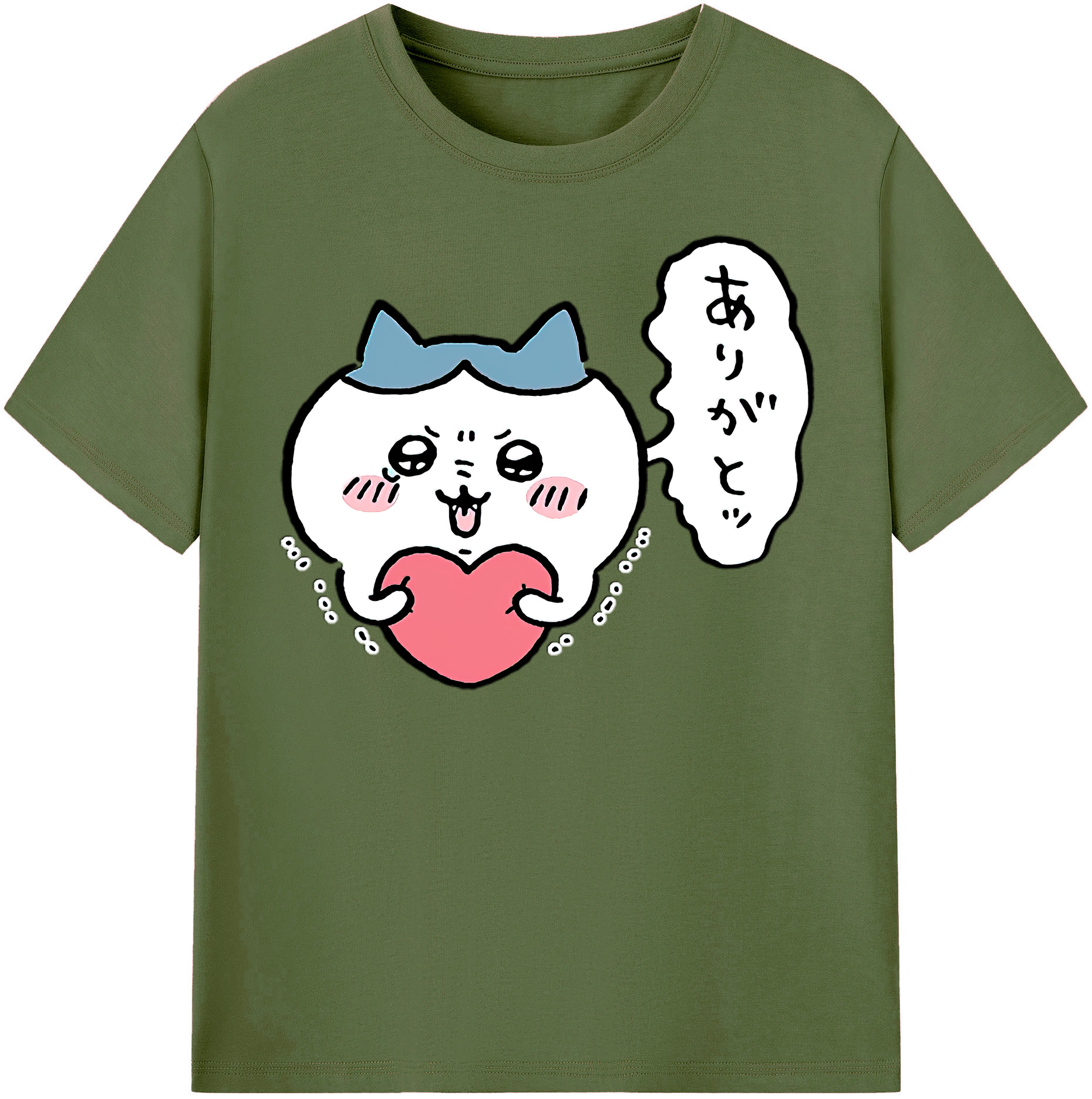 （画像用） ちいかわ ハチワレ Chii-kawa hachiware 綿100％半袖Tシャツ（フロントプリント）